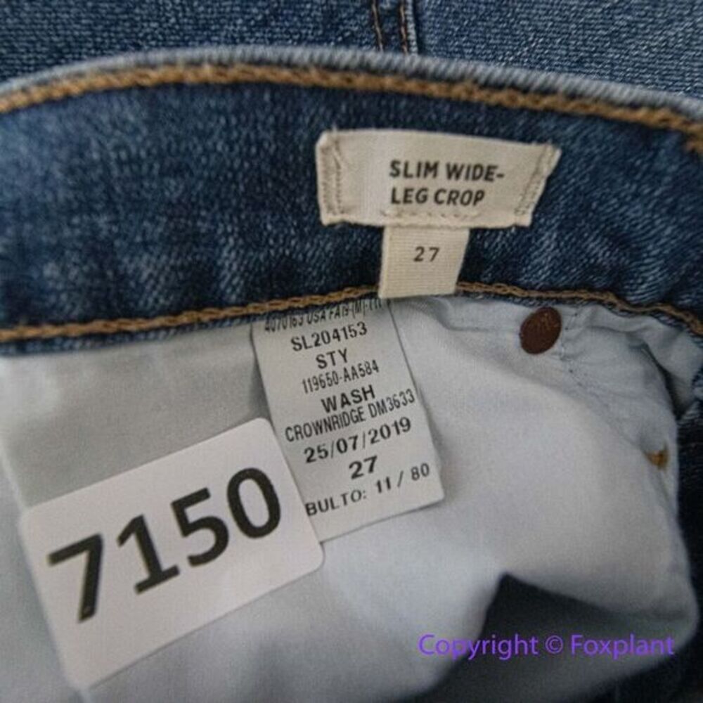 New! Madewelll Slim Wide-Leg Jeans in‎ Crownridge Wash: Raw-Hem Edition, size 27 - Picture 14 of 16